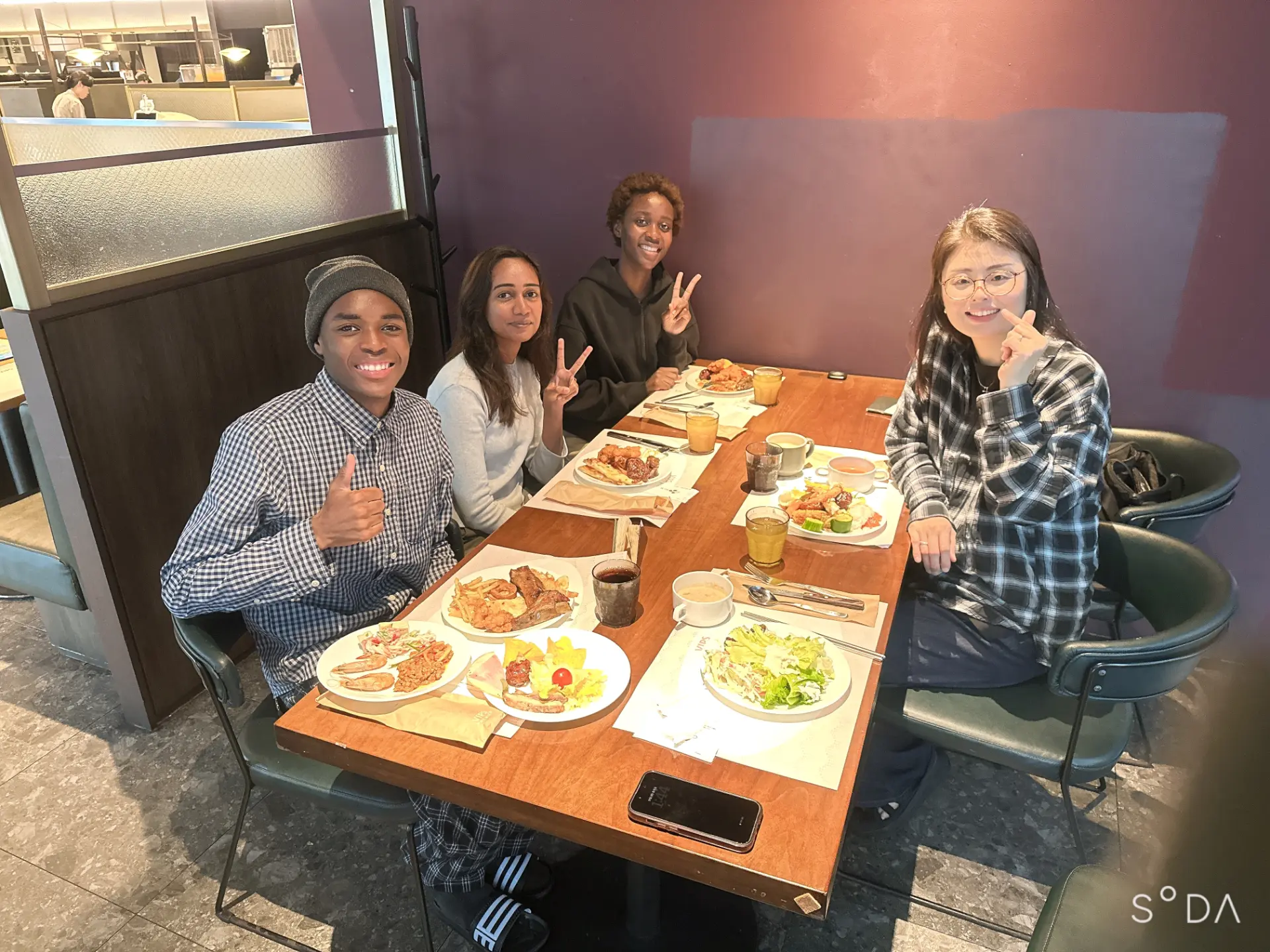 HANS members sharing a meal together